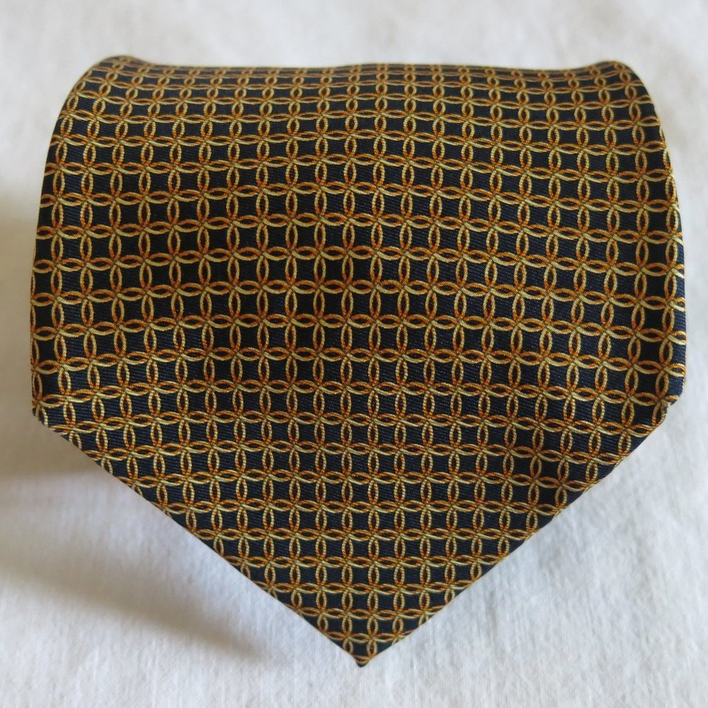 Brooks Brothers Makers Multi Color Geometric Pattern Pure Silk Neck Tie